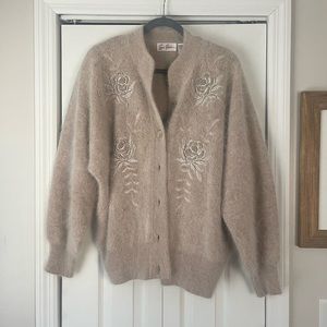 Vintage Eddie Wassin beaded angora sweater